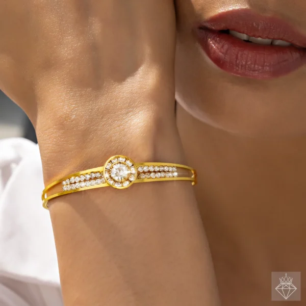 Anti-Tarnish Crystals Bangle Bracelet (Adjustable Size)