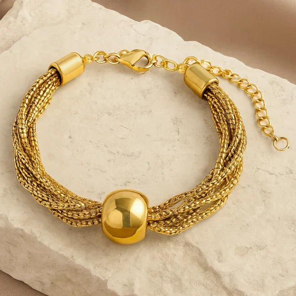 Golden Box Chain Bracelet (Anti-Tarnish | Adjustable Size)