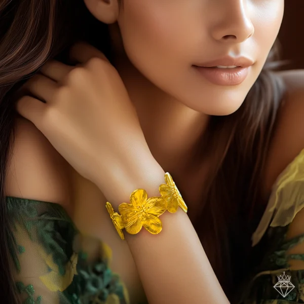 Golden Flower Bracelet (Anti-Tarnish | Adjustable Size)