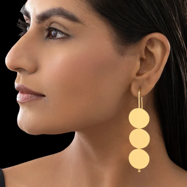 Golden Triple Coin Danglers (Anti-Tarnish | Lightweight)