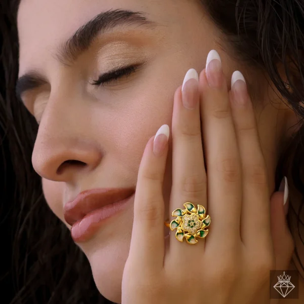 Golden Flower Ring (Anti-Tarnish | Adjustable Size)