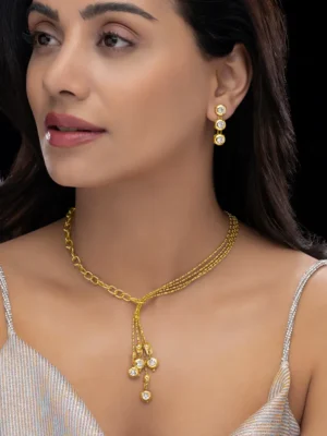 Crystal Cascade Necklace Set