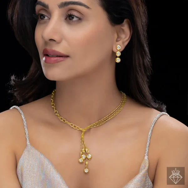 Crystal Cascade Necklace Set