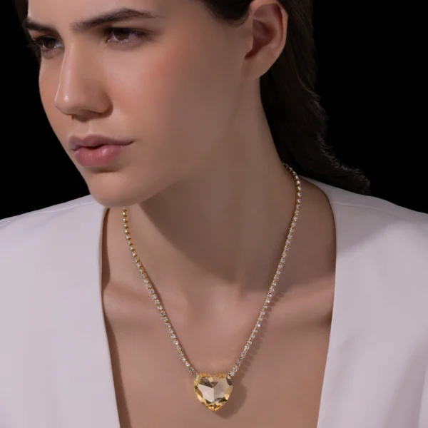 Oversized Crystal Heart Pendant