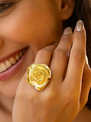 Rose Flower Adjustable Anti-Tarnish Ring